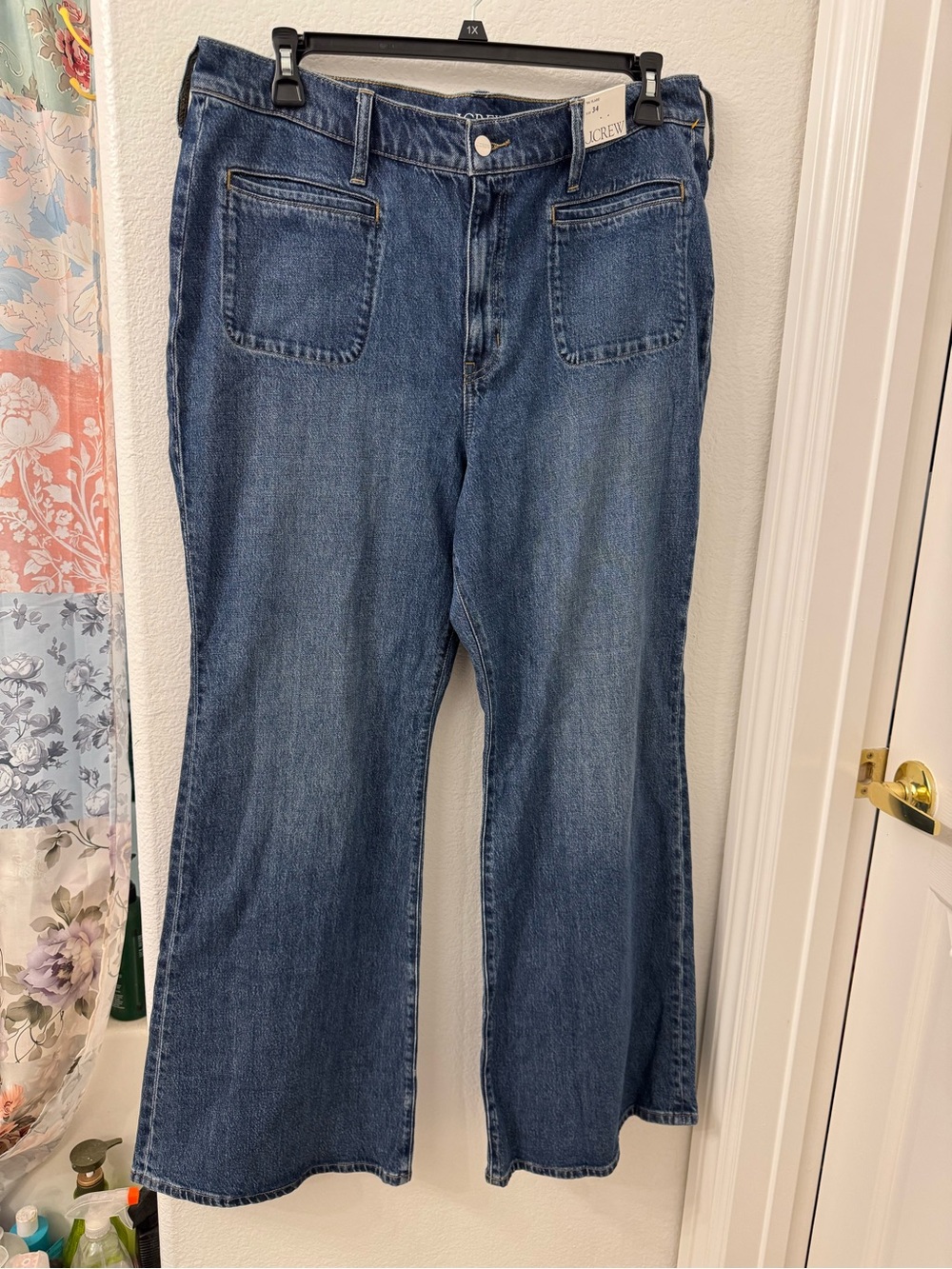 NWT J Crew 96 Flare Blue Denim Wide-Leg Jeans Size 34 Women
